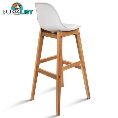 Set of 2 High Seat Back Barstools White