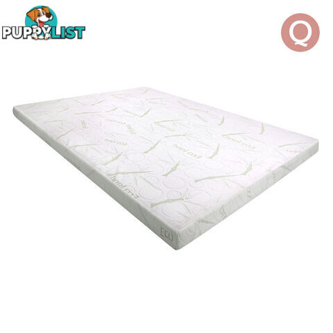 Cool Gel Memory Foam Mattress Topper w/ Bamboo Fabric Cover 8cm Queen