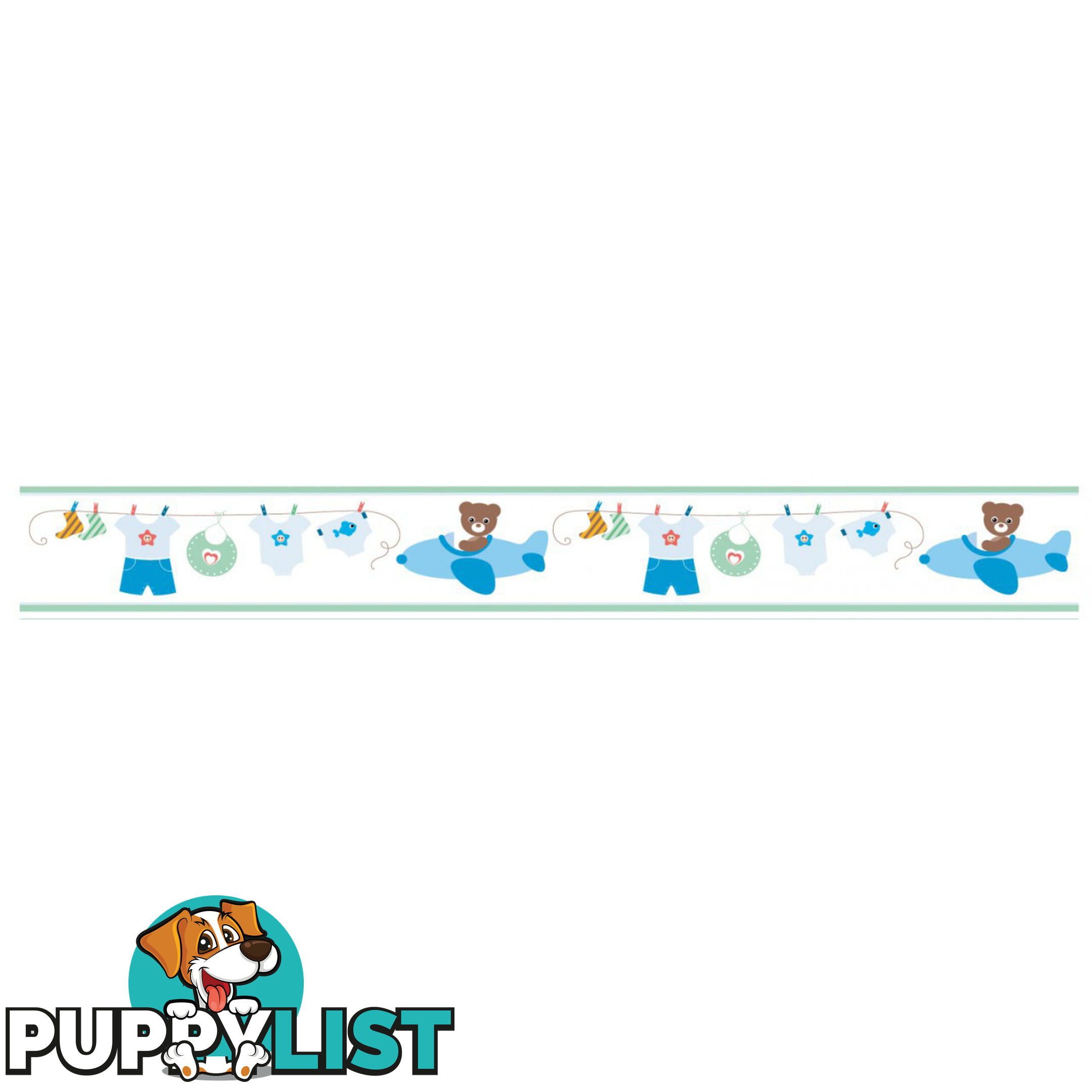 Boy's Blue Bears Wall Border Stickers - Totally Movable