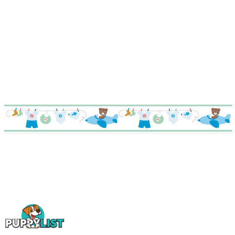 Boy's Blue Bears Wall Border Stickers - Totally Movable