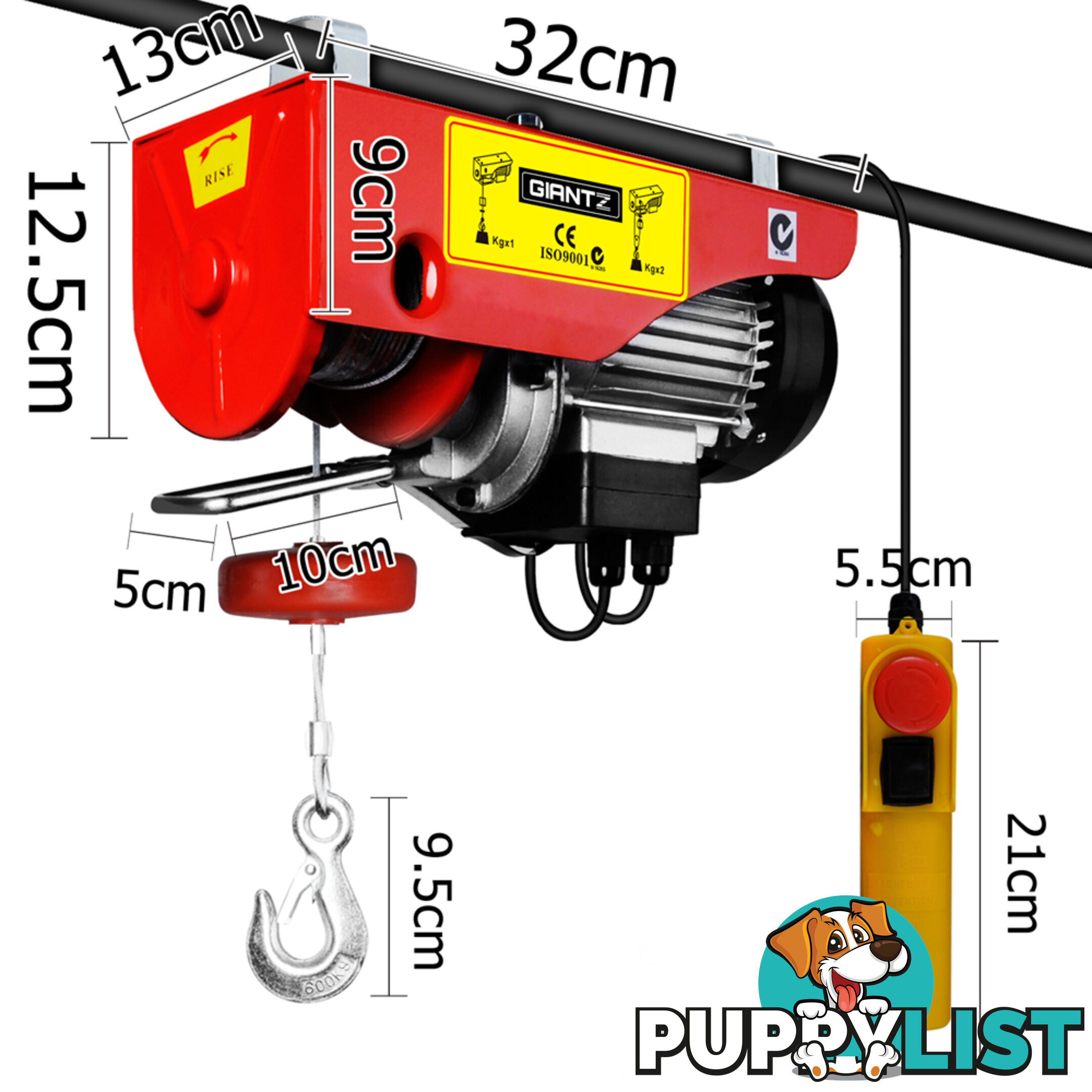 300/600kg 1200 W Electric Hoist Winch