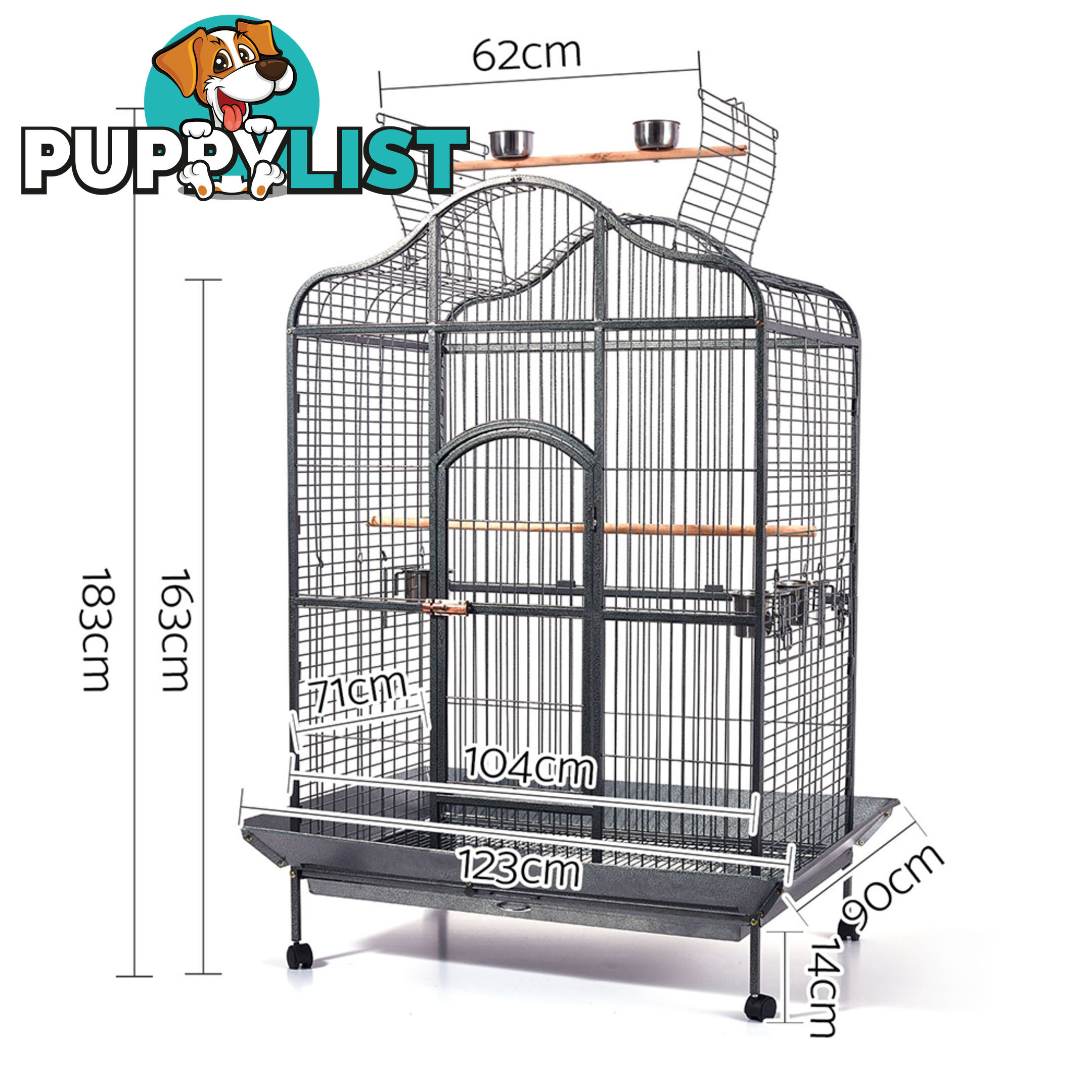 Large Bird Parrot Cage with Wheels