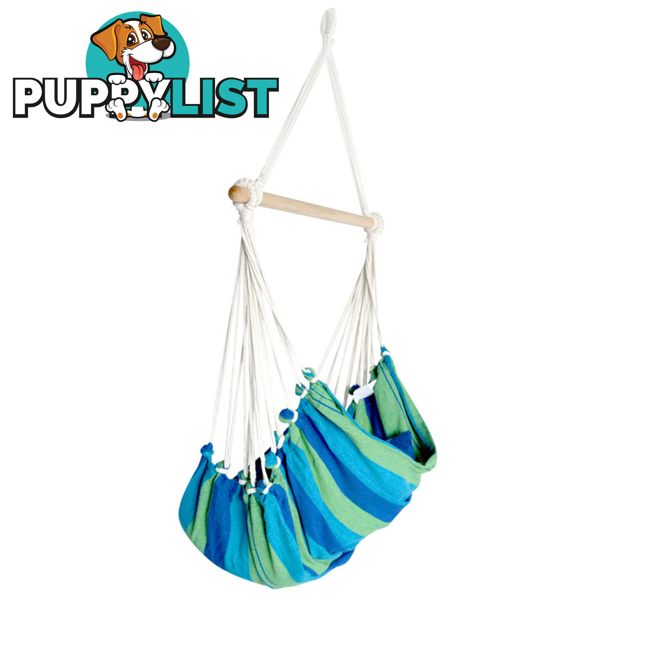 Hammock Swing Chair w/ Cushion Blue Green