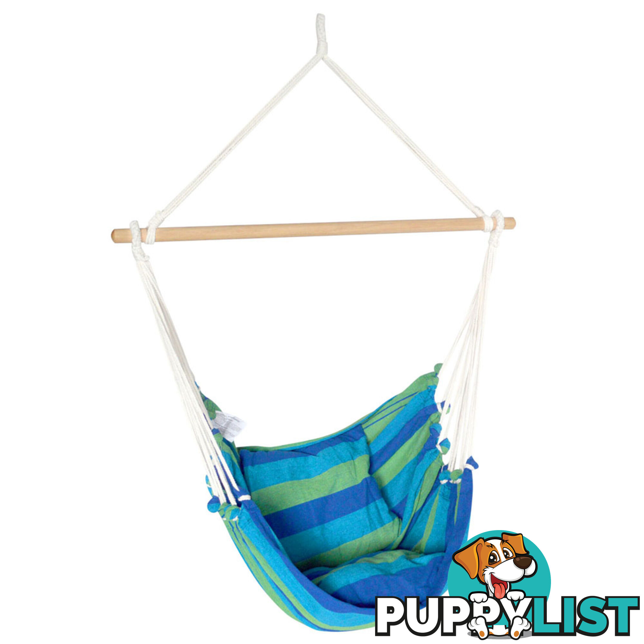 Hammock Swing Chair w/ Cushion Blue Green