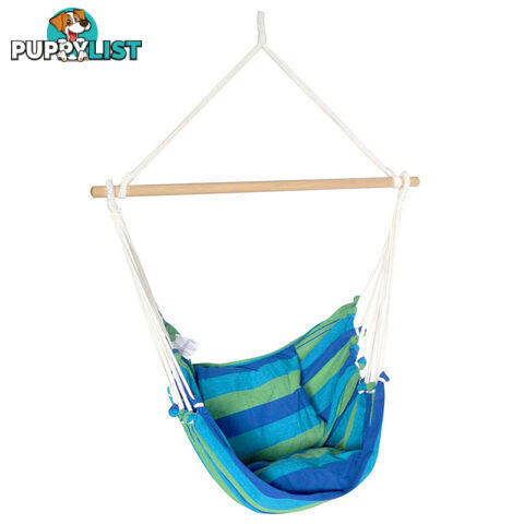 Hammock Swing Chair w/ Cushion Blue Green