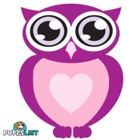 Purple owl with big eyes Wall Sticker - Totally Movable