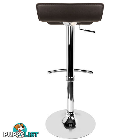 Set of 2 PVC Leather Kitchen Bar Stool Chocolate