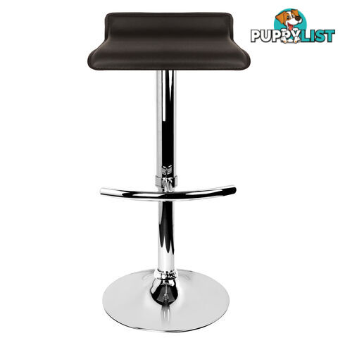 Set of 2 PVC Leather Kitchen Bar Stool Chocolate