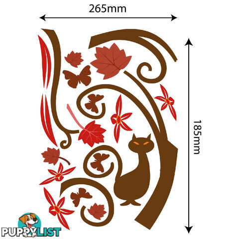 Medium Size Gorgeous Tree and Cat Wall Stickers - Totally Movable