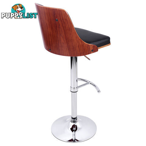 PU Leather Wooden Bar Stool Black