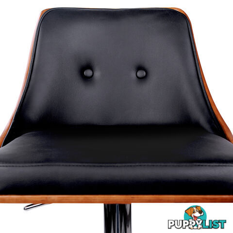 PU Leather Wooden Bar Stool Black