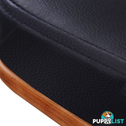 PU Leather Wooden Bar Stool Black