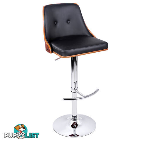 PU Leather Wooden Bar Stool Black