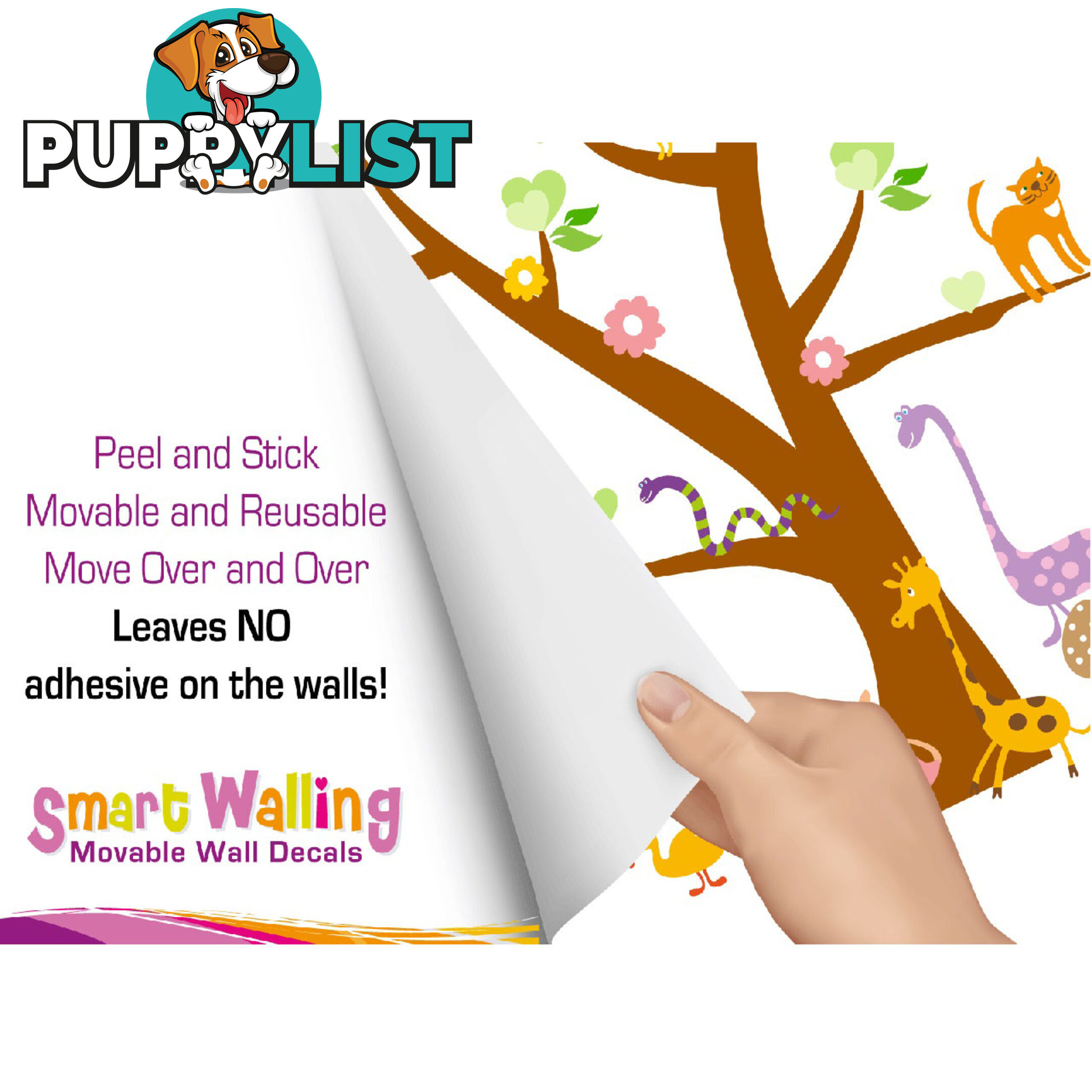 Tree with Cute Animals Wall Stickers - Totally Movable