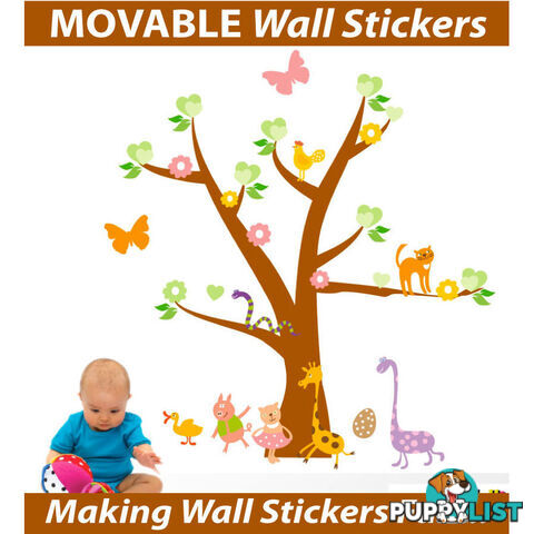 Tree with Cute Animals Wall Stickers - Totally Movable