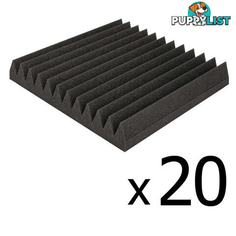 Set of 20 Studio Wedge Acoustic Foam Charcoal 30 x 30cm