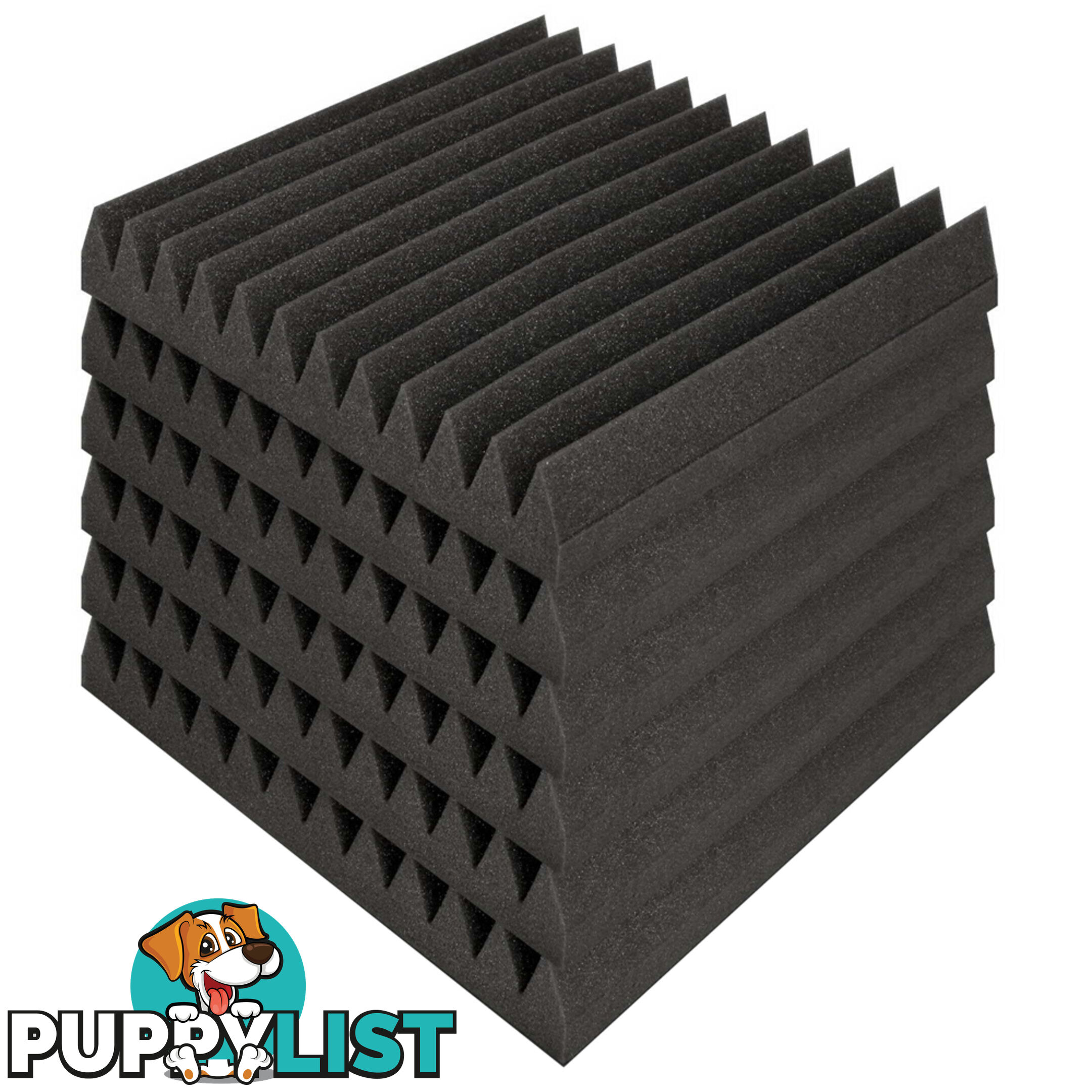 Set of 20 Studio Wedge Acoustic Foam Charcoal 30 x 30cm