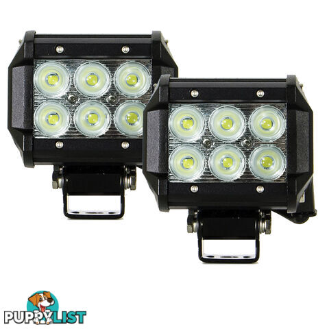 2x 4inch 30W Cree LED Light Bar Flood Work Driving Offroad Lamp Save On 42W