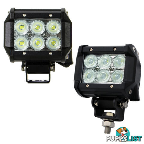 2x 4inch 30W Cree LED Light Bar Flood Work Driving Offroad Lamp Save On 42W