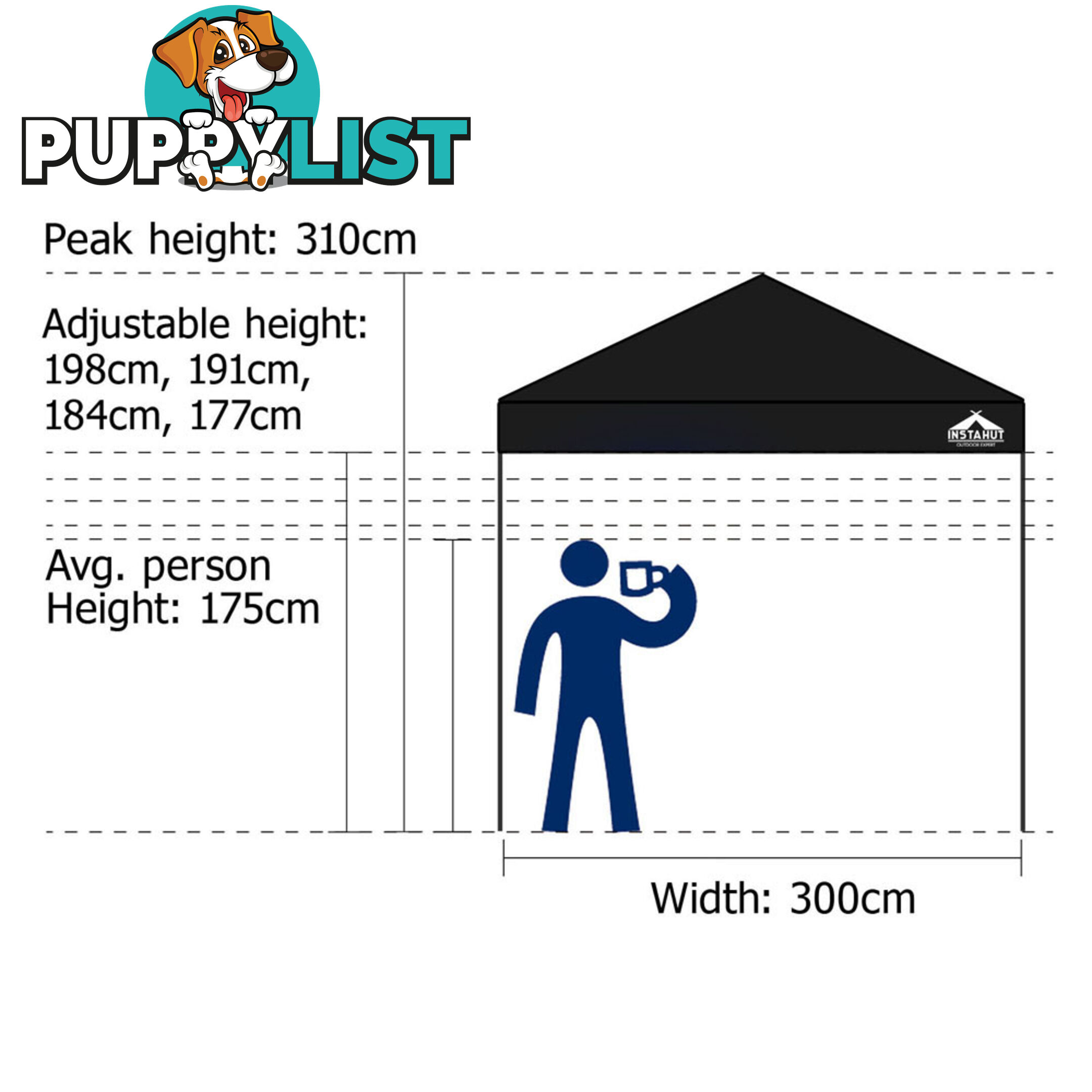 3X3 Pop Up Gazebo - Black