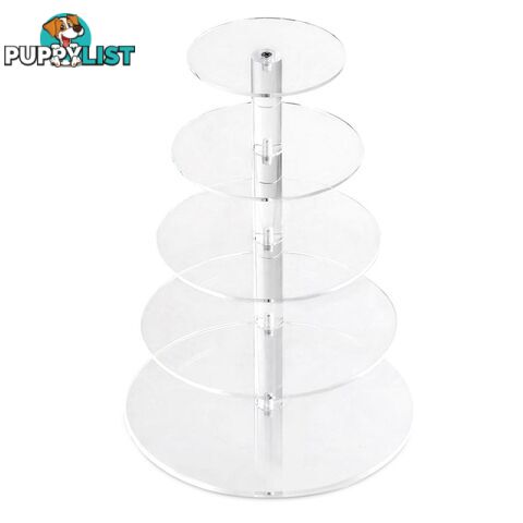 5 Tier Clear Acrylic Cake Stand 41CM