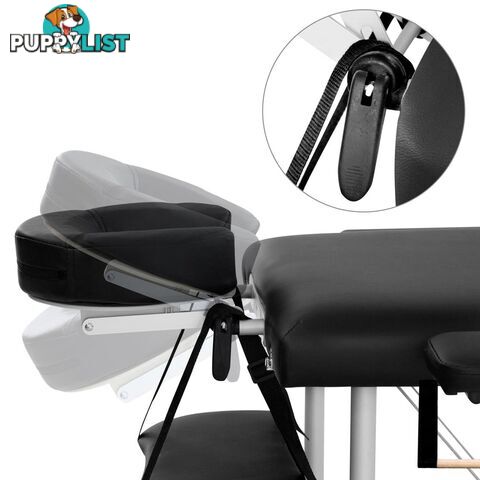 Portable Aluminium 3 Fold Massage Table Chair Bed Black 75cm