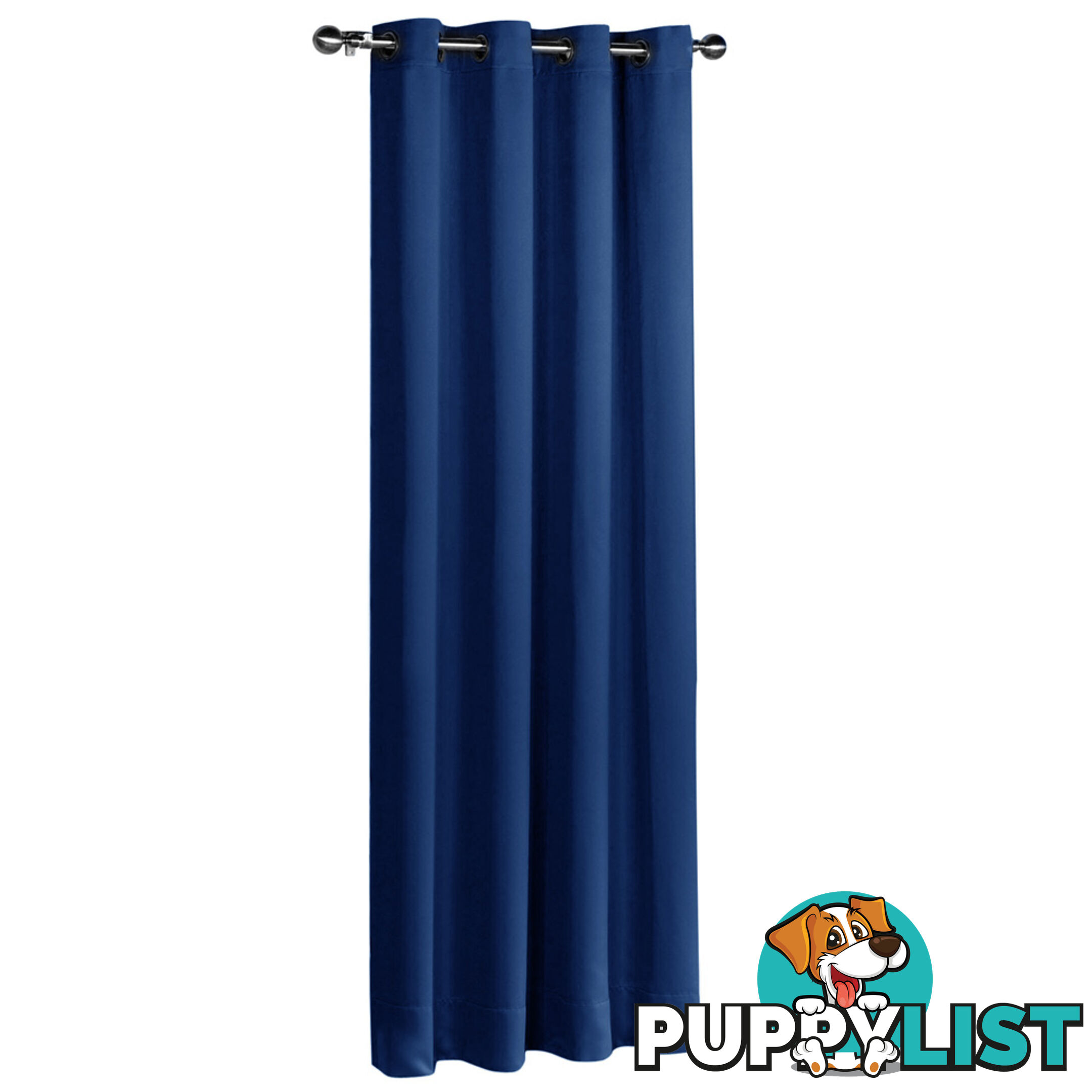 ArtQueen 3 Pass Eyelet Blockout Curtain Navy 140cm