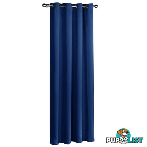 ArtQueen 3 Pass Eyelet Blockout Curtain Navy 140cm