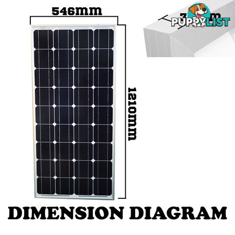 12V 100W SOLAR PANEL KIT HOME GENERATOR MONO CARAVAN CAMPING POWER CHARGING