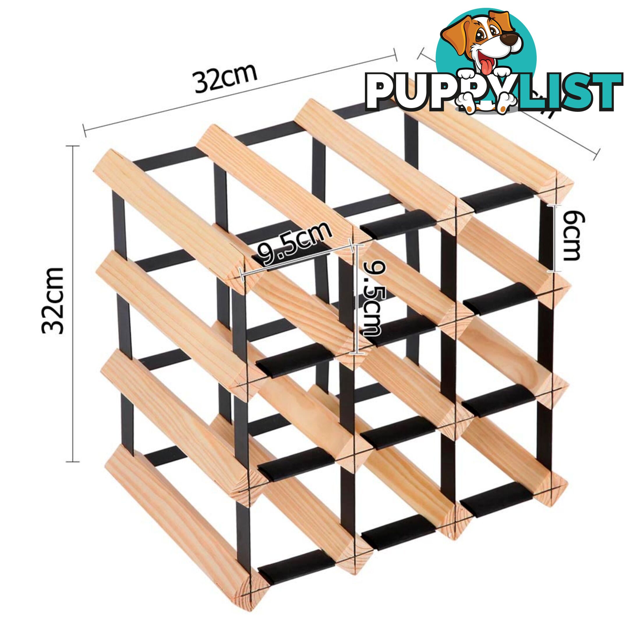 Timber Wine Rack 12 Bottles