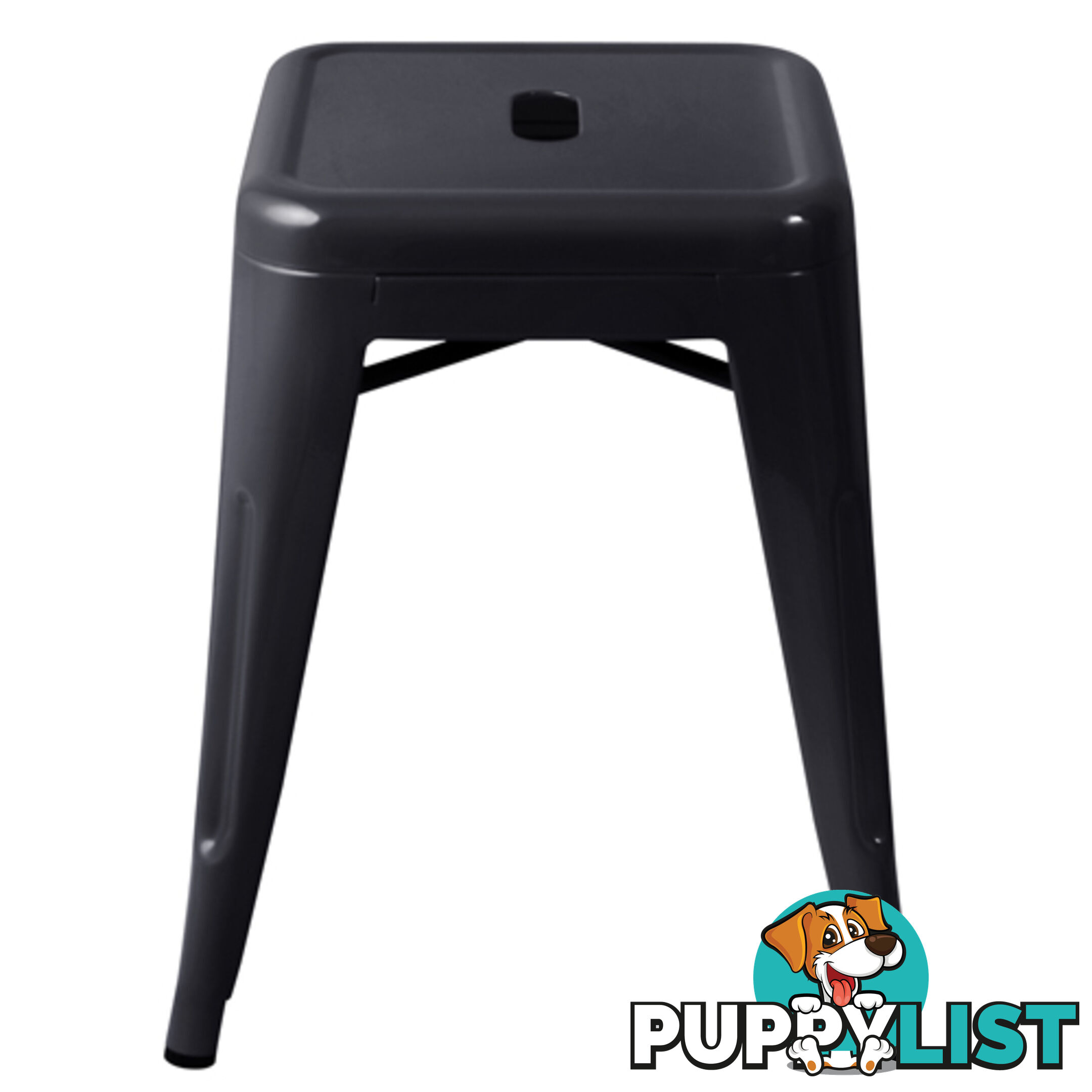 Set of 4 Replica Tolix Kitchen Bar Stool 46cm Black