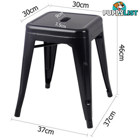 Set of 4 Replica Tolix Kitchen Bar Stool 46cm Black