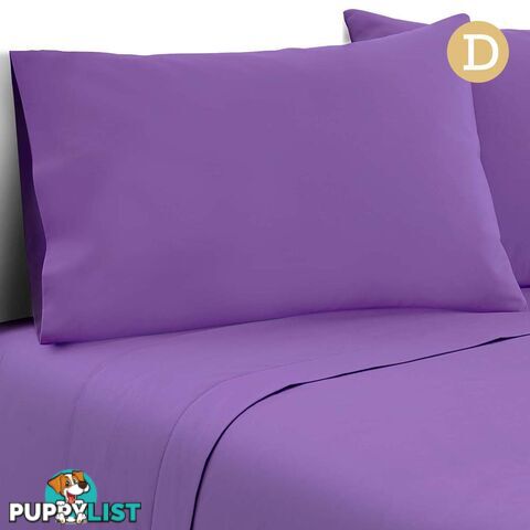 4 Piece Microfibre Sheet Set Double_ÑÐ Purple