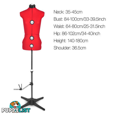 Adjustable Dressmaking Mannequin SZ8-14 - Red