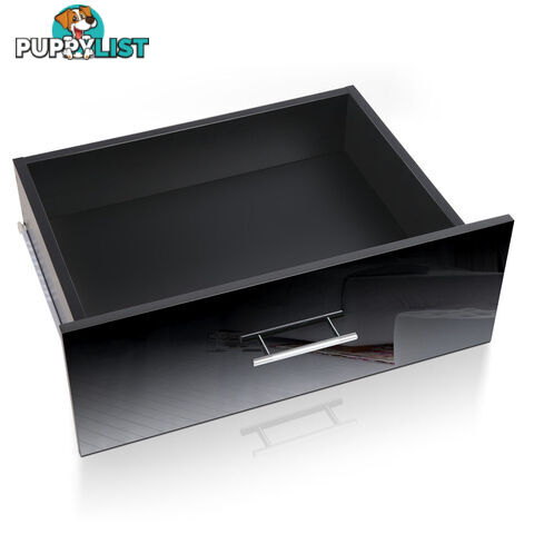 Glossy Bedside Table - Black