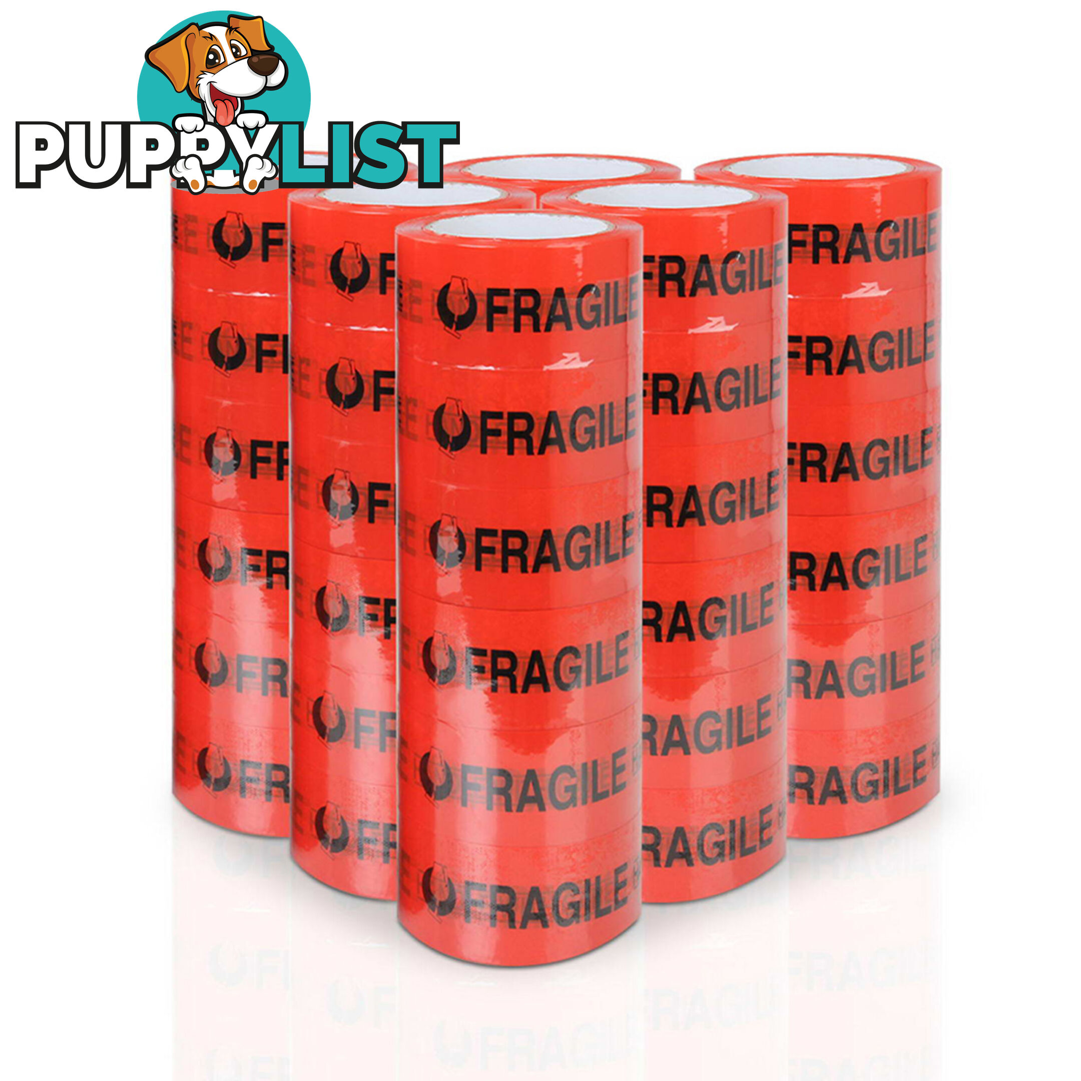 108 Rolls Red Fragile Tape 48mm x 75m