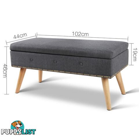 Linen Fabric Storage Ottoman _ÑÐ Grey