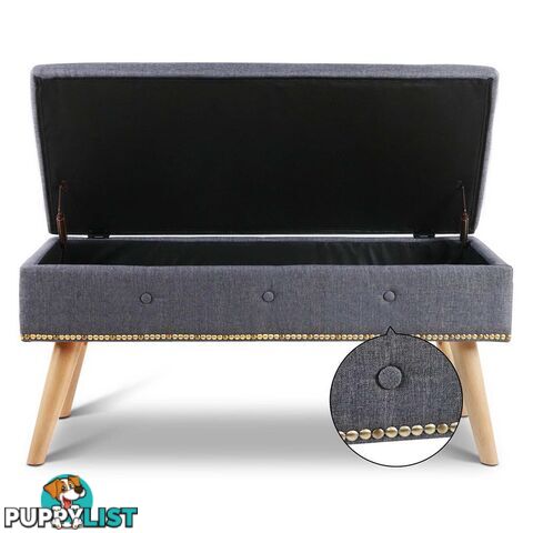 Linen Fabric Storage Ottoman _ÑÐ Grey