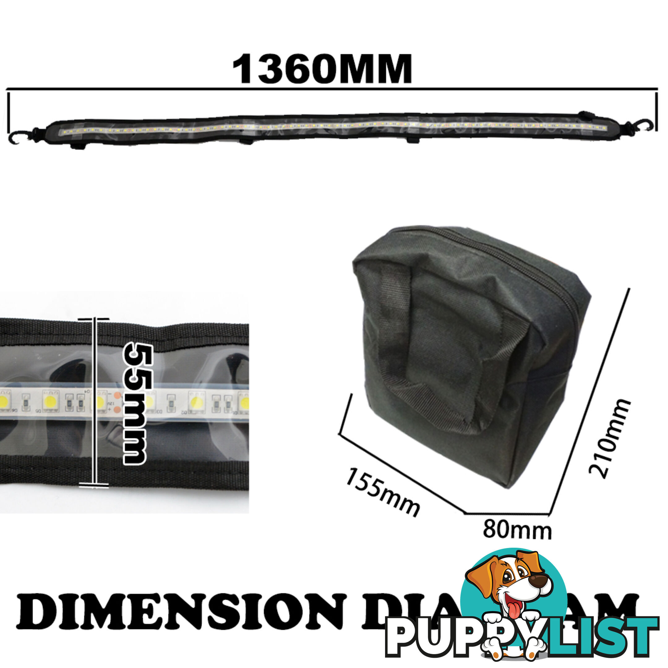 FLEXIBLE LED CAMPING LIGHT 5050 SMD CARAVAN BOAT WATERPROOF BAR STRIP 12V 1.3M