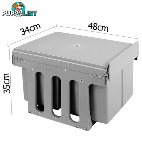 Duel Side Pull Out Rubbish Waste Basket 2 x 15L