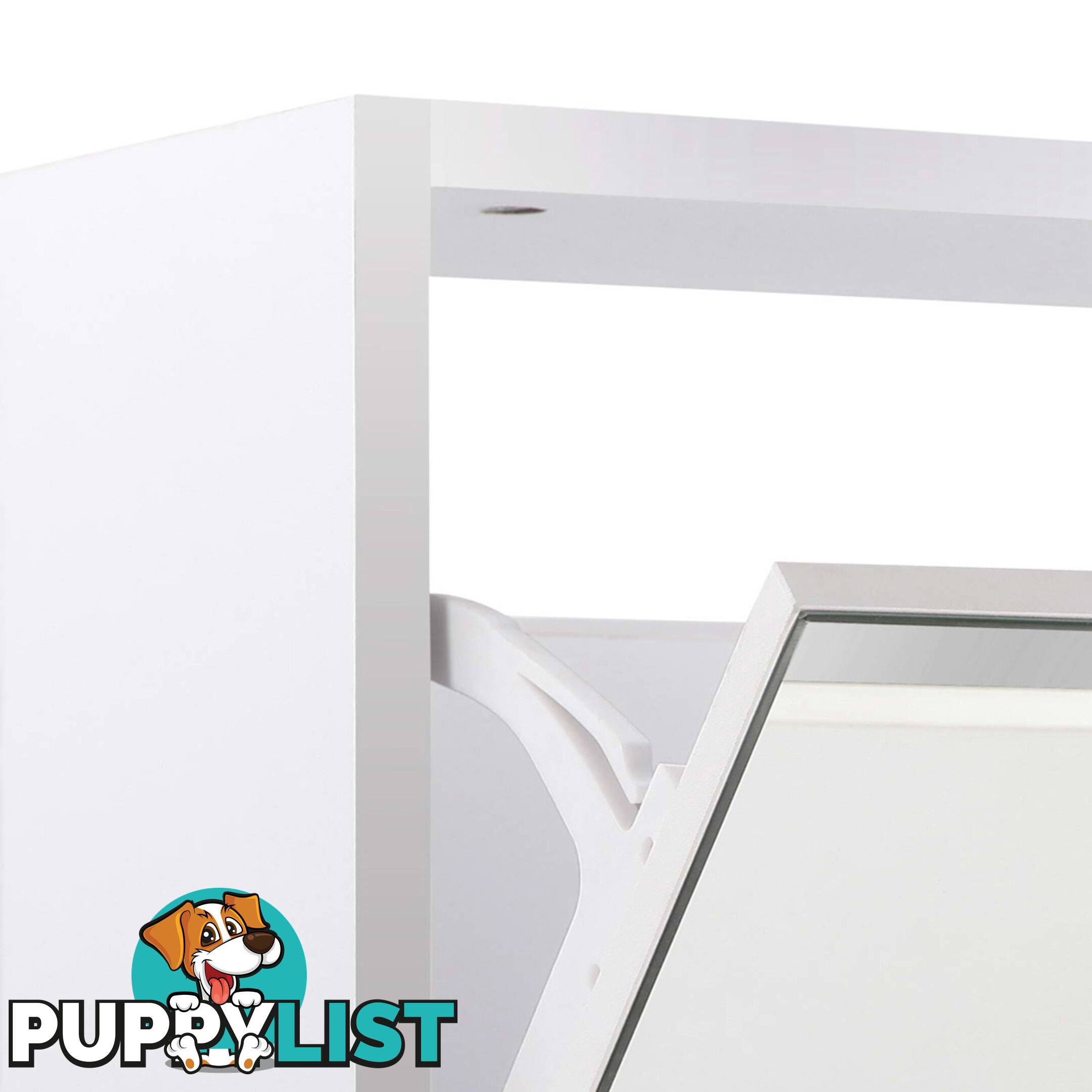 Mirrored Shoe Cabinet Storage 5 Drawers Shelf White