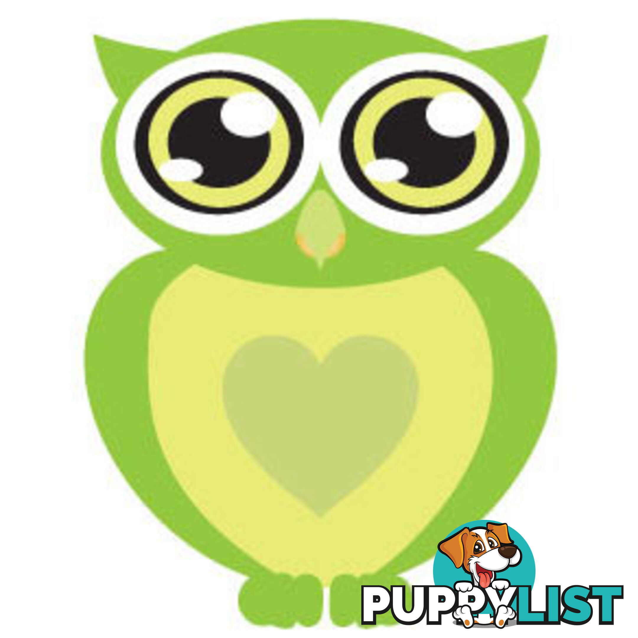 Green owl with big eyes Wall Sticker - Totally Movable