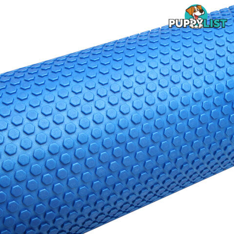 Yoga Gym Pilates EVA Stick Foam Roller Blue 90 x 15cm