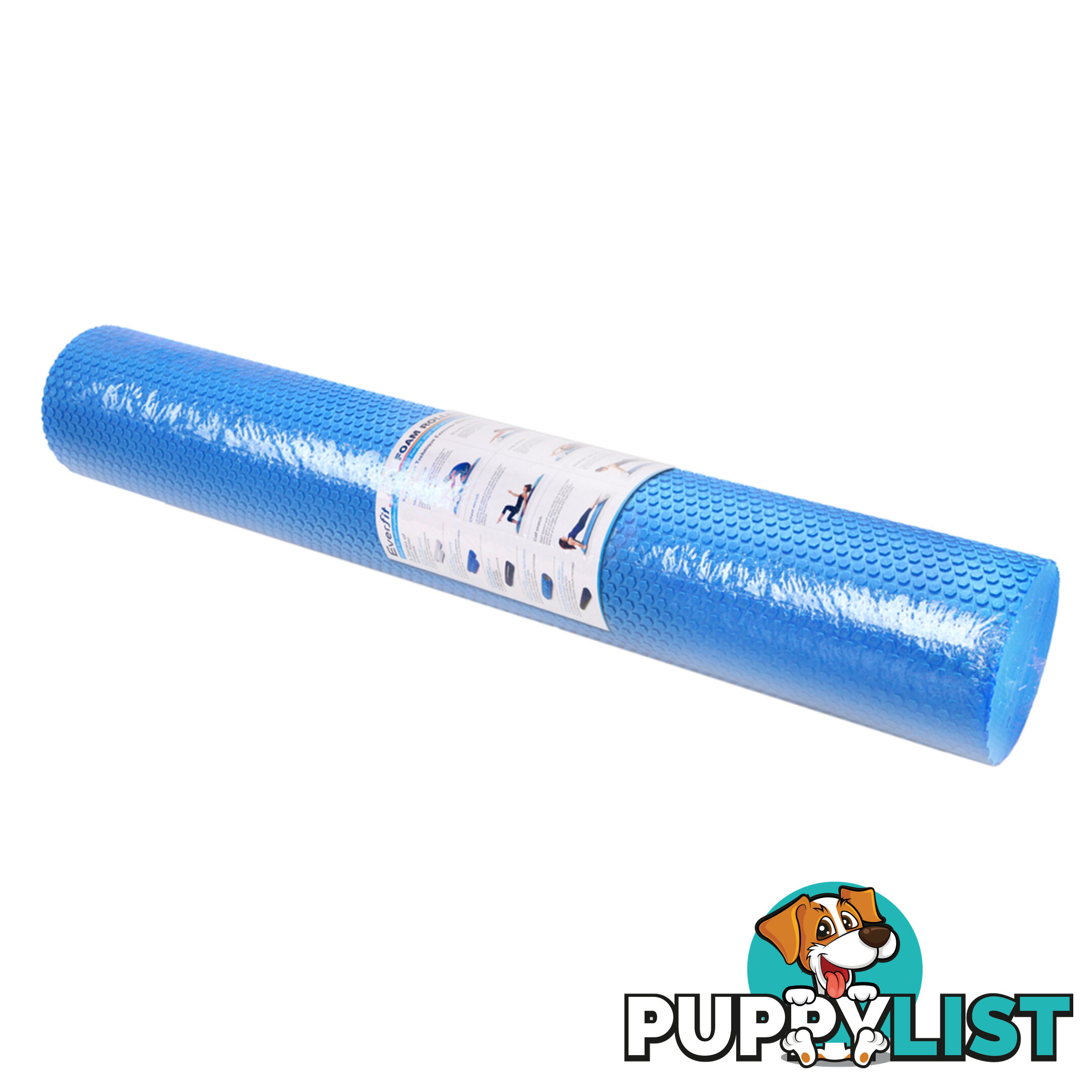 Yoga Gym Pilates EVA Stick Foam Roller Blue 90 x 15cm