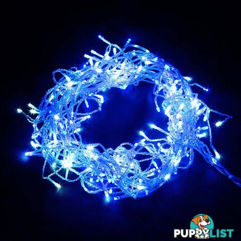 800 LED Christmas Icicle Lights Blue White