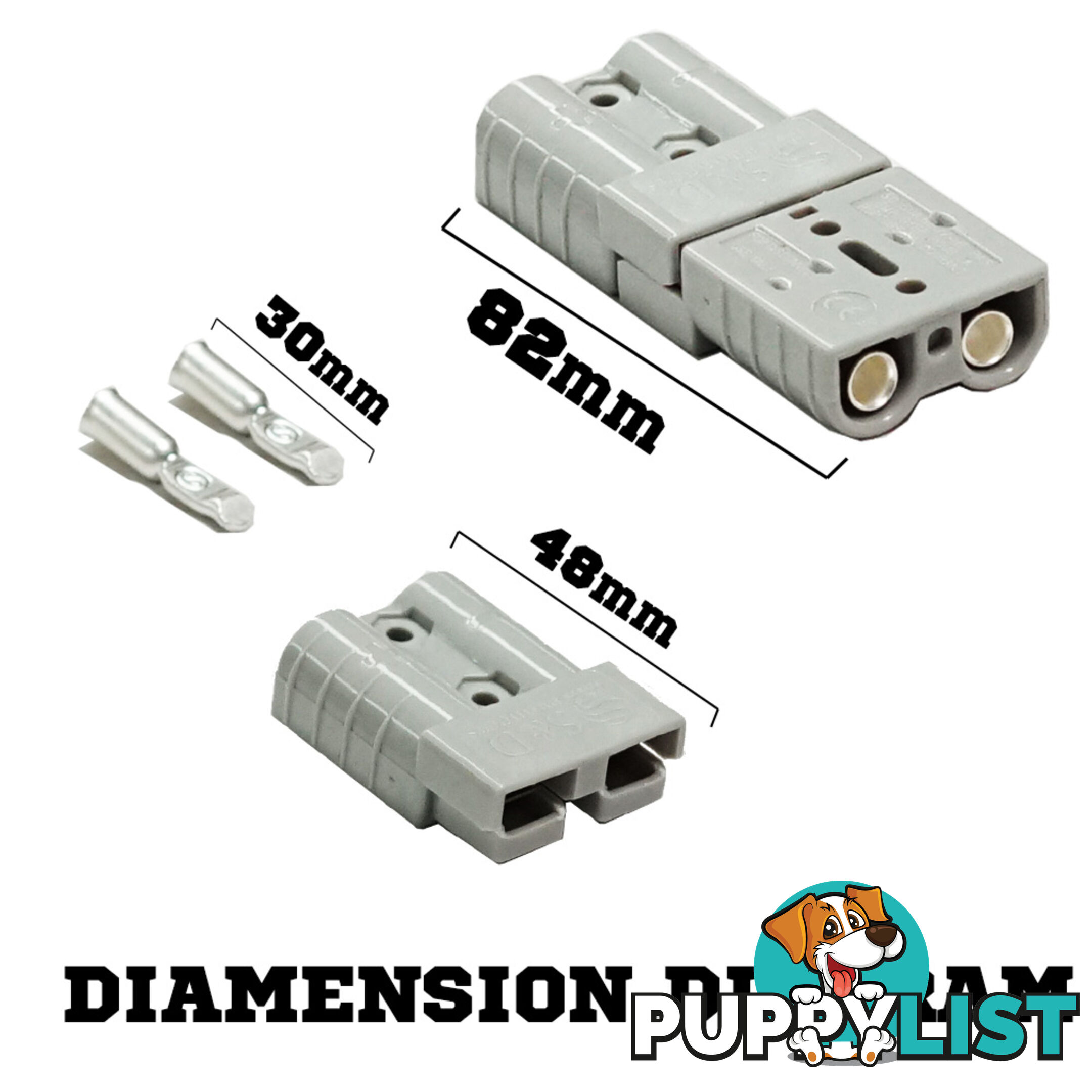 5X Premium Anderson Style Plug 50AMP Exterior Connector DC Power SOLAR CARAVAN