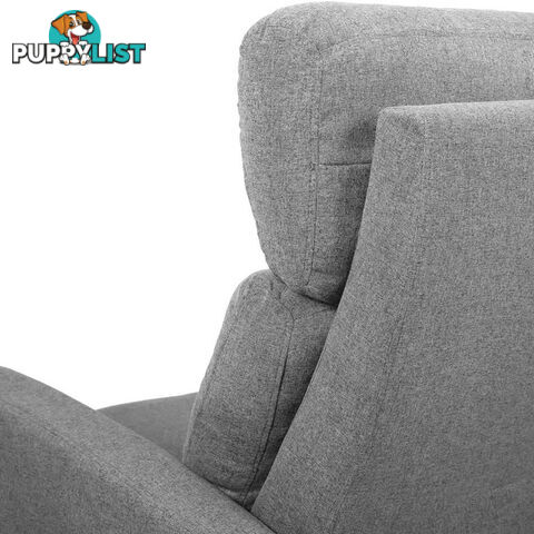 Linen Fabric Armchair Recliner - Grey