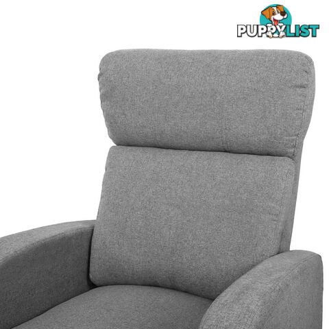 Linen Fabric Armchair Recliner - Grey