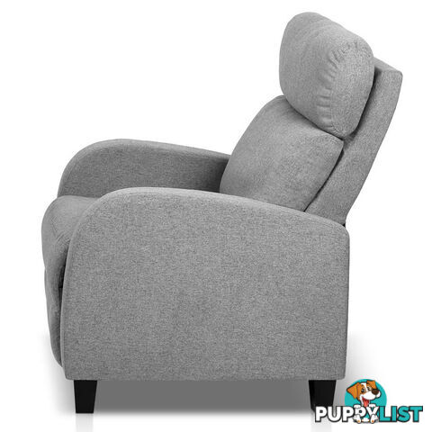 Linen Fabric Armchair Recliner - Grey