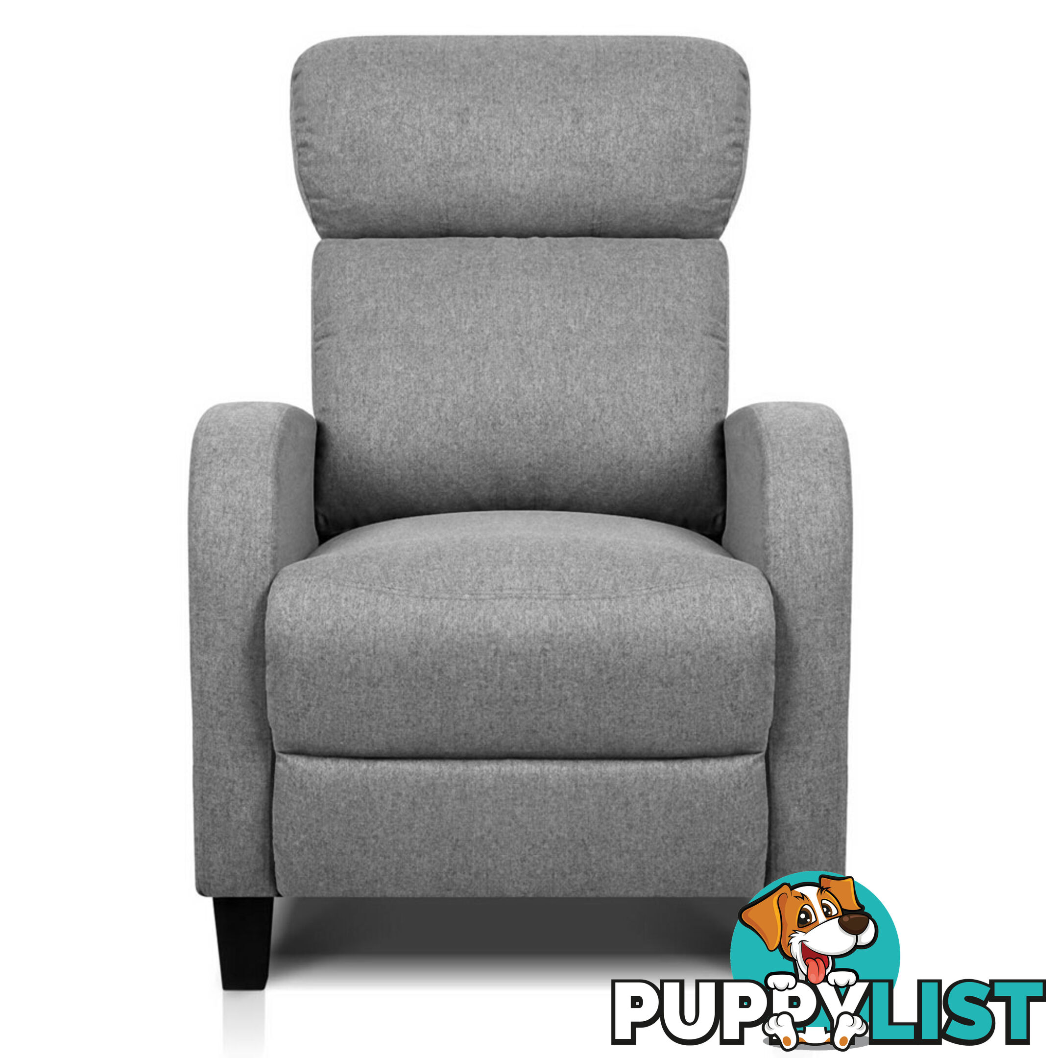 Linen Fabric Armchair Recliner - Grey